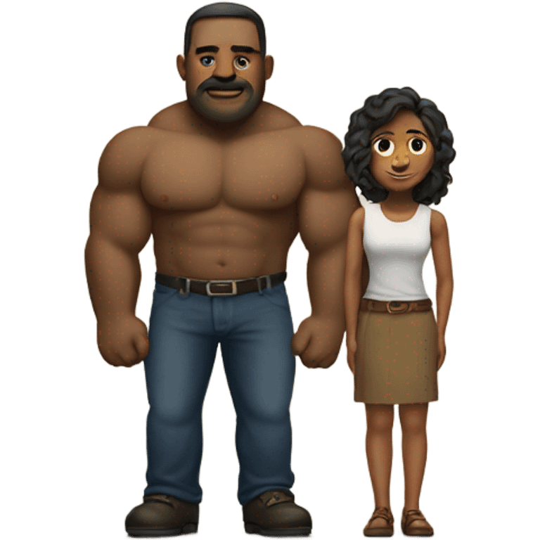 Big man with small woman emoji