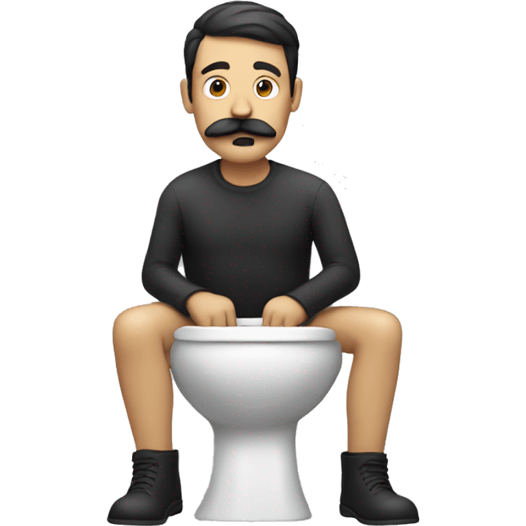 Guy with mustache in toilet emoji