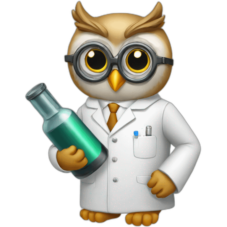 Owl-scientist-with-cylinder emoji