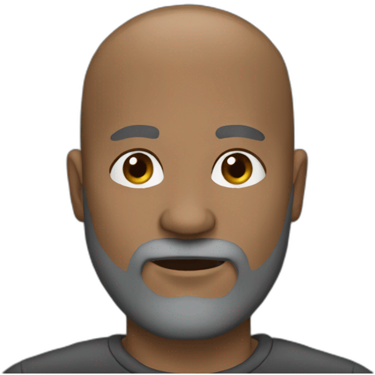 bald man black and grey beard 50 years old emoji