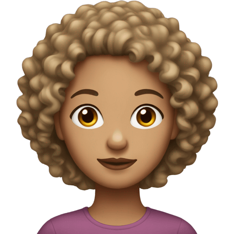 Light skin curly haired woman emoji