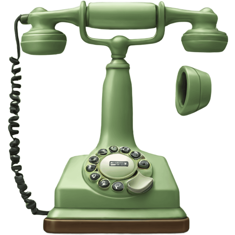 Sage Green vintage phone emoji