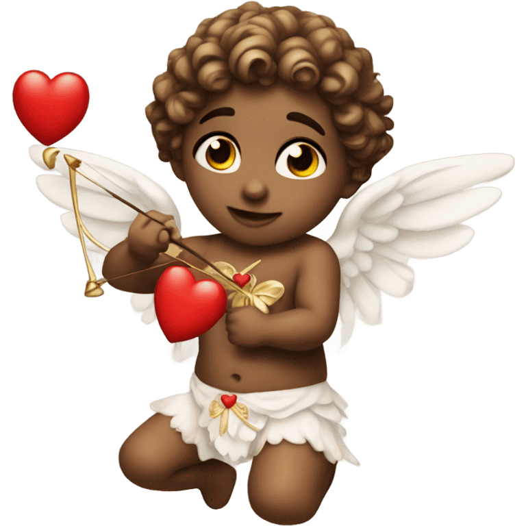 Realistic Cupid holding his heart bow emoji