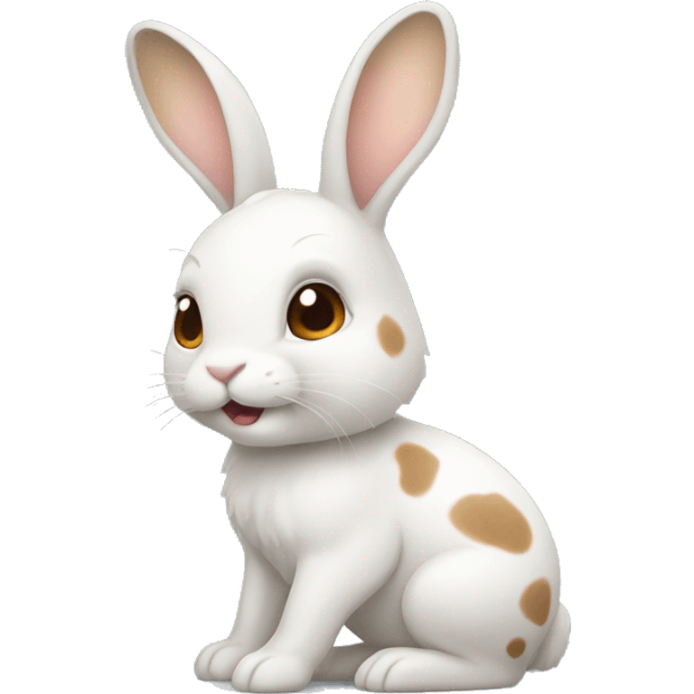 White bunny with light brown spots  emoji