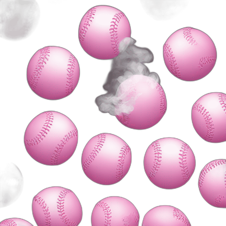 smoke erupting from two pink baseballs emoji