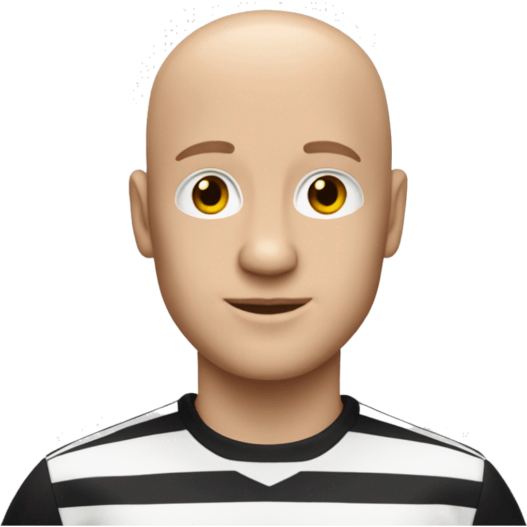 bald white Man wearing Corinthians black and white striped t-shirt  emoji