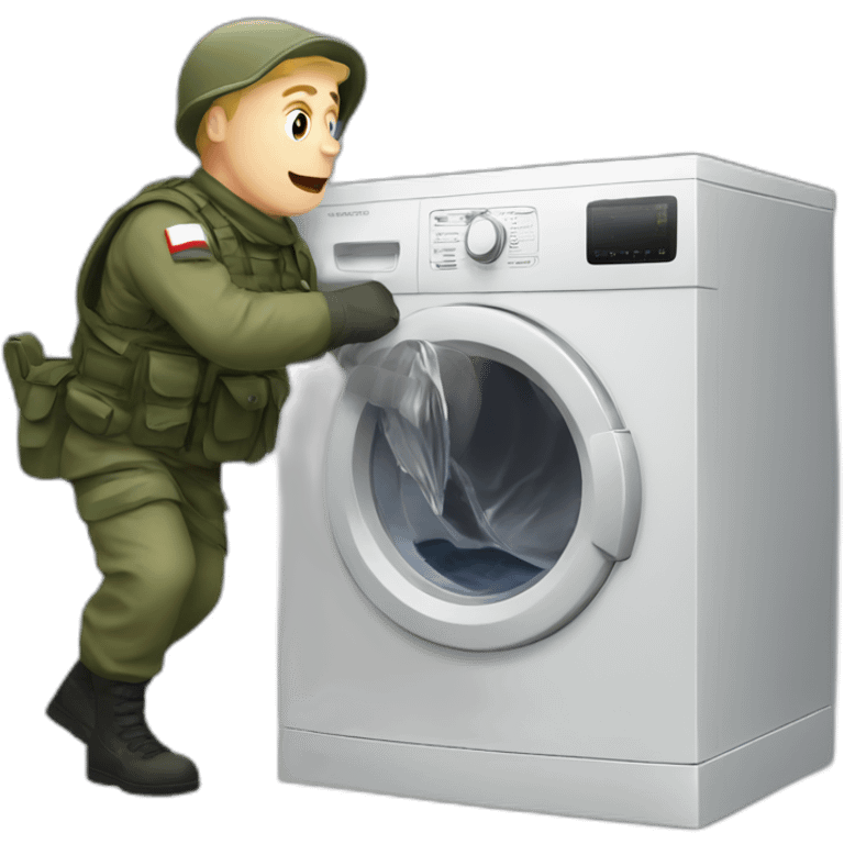 Russian soldier stealing a washing machine emoji