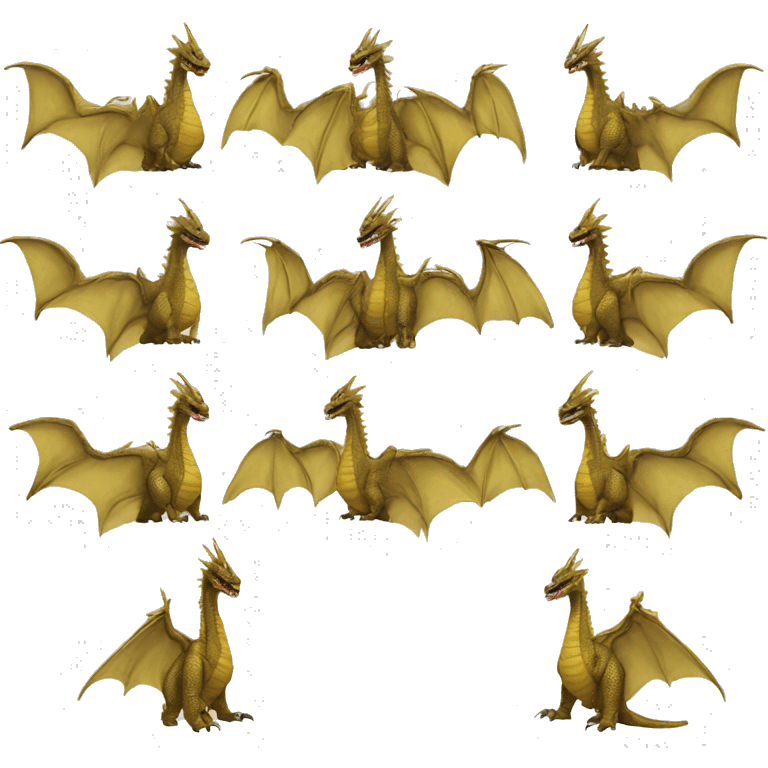 Ghidorah, 3 heads, one body emoji