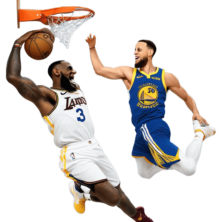 LeBron James dunking on Steph curry emoji