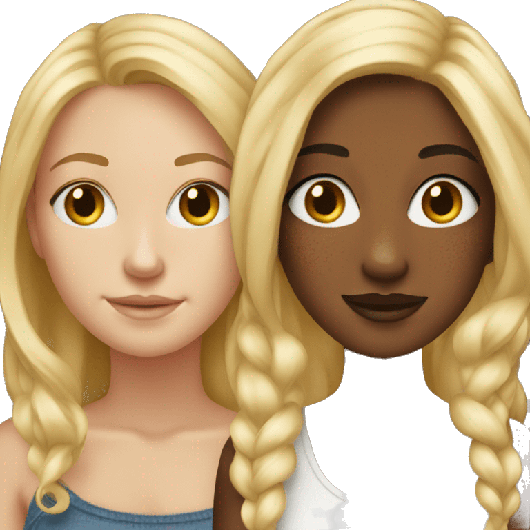 Two blonde friends one with freckles  emoji