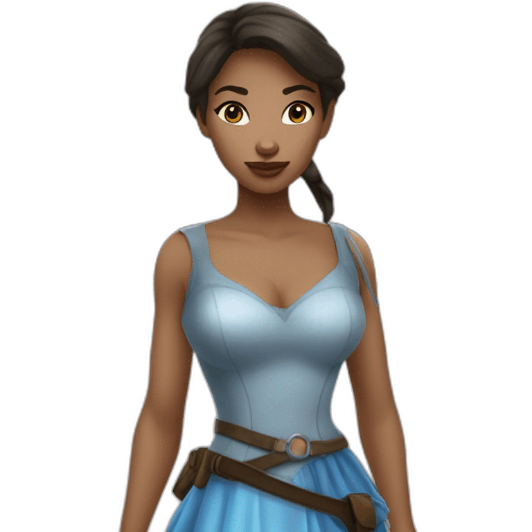 Cinderella with Lara Croft outfit emoji