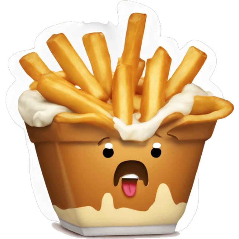 Poutine qui mange une poutine emoji