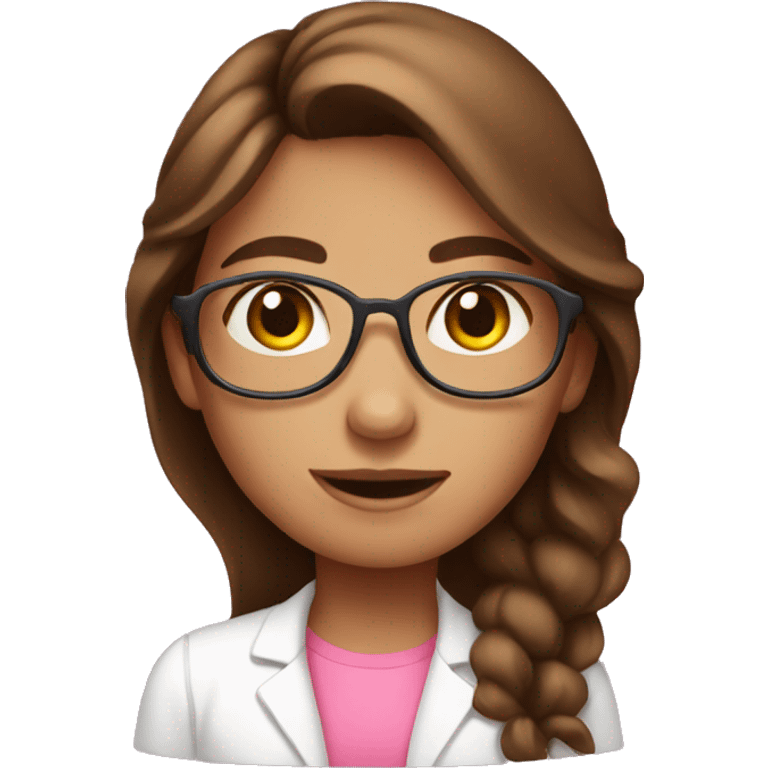 brown-hair girl doing pink chemistry  emoji