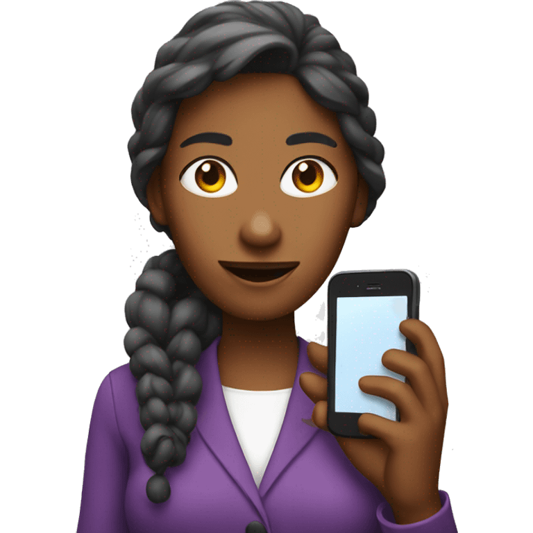 woman showing big phone emoji