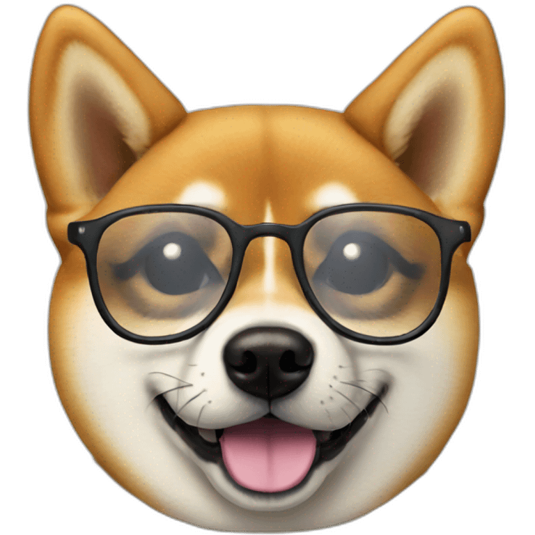 shiba inu with glasses emoji