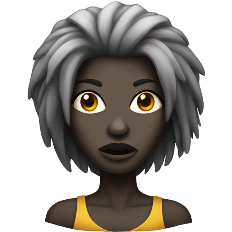 mulher zumbi de cabelo liso preto  emoji