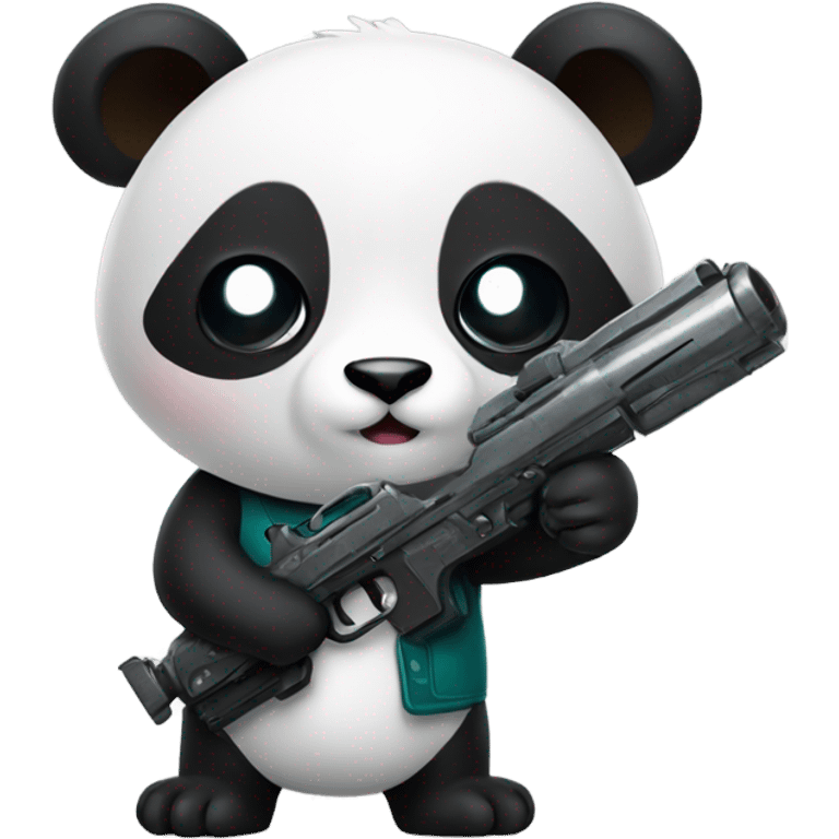 Panda with a ray gun emoji