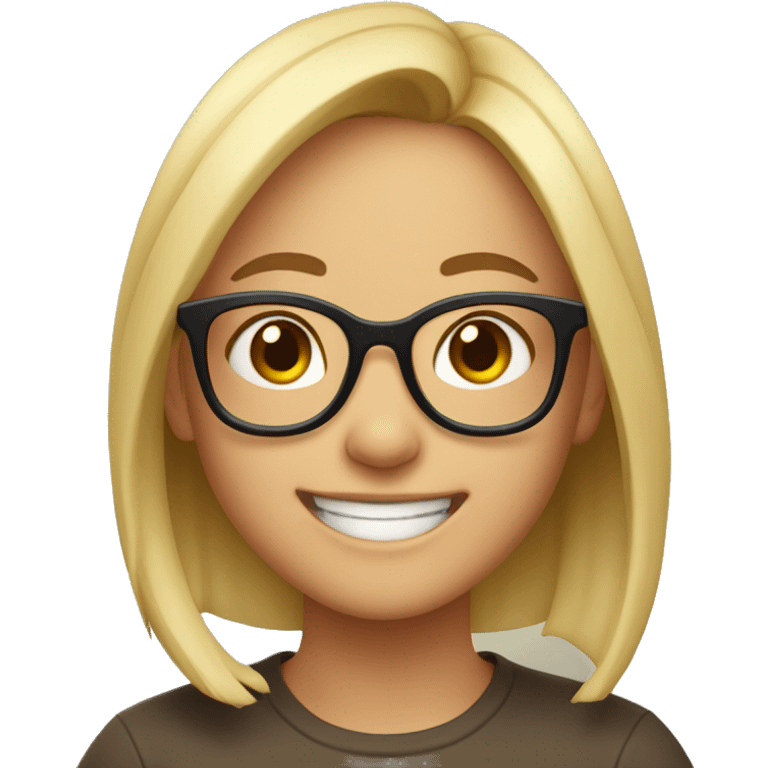 Happy and excited girl with spects emoji