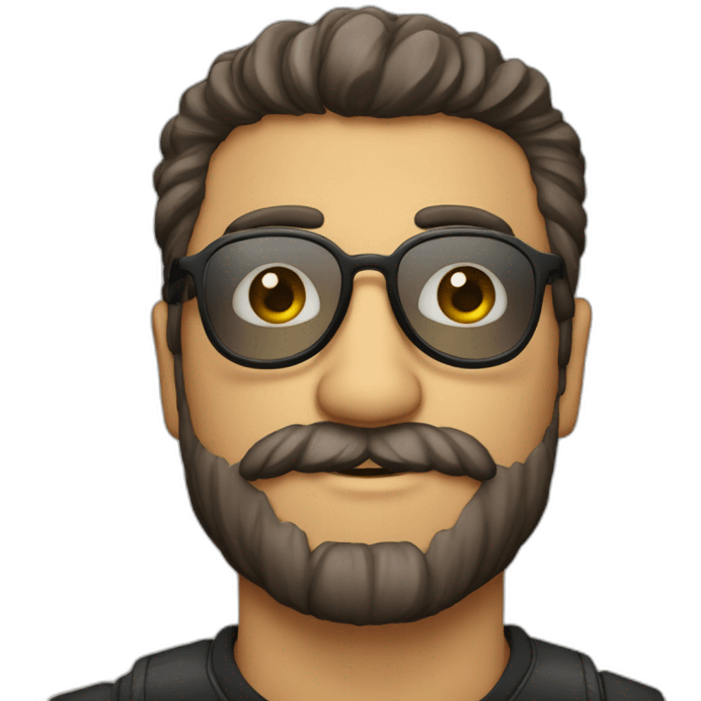 Hombre con barba y lentes emoji