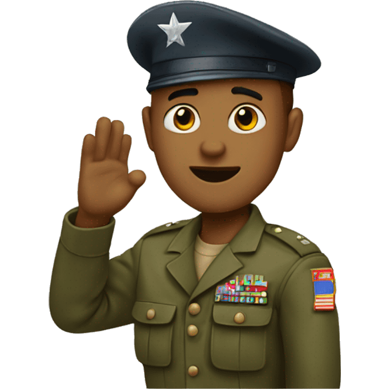 Solider  raising his hand at 45 degrees  emoji