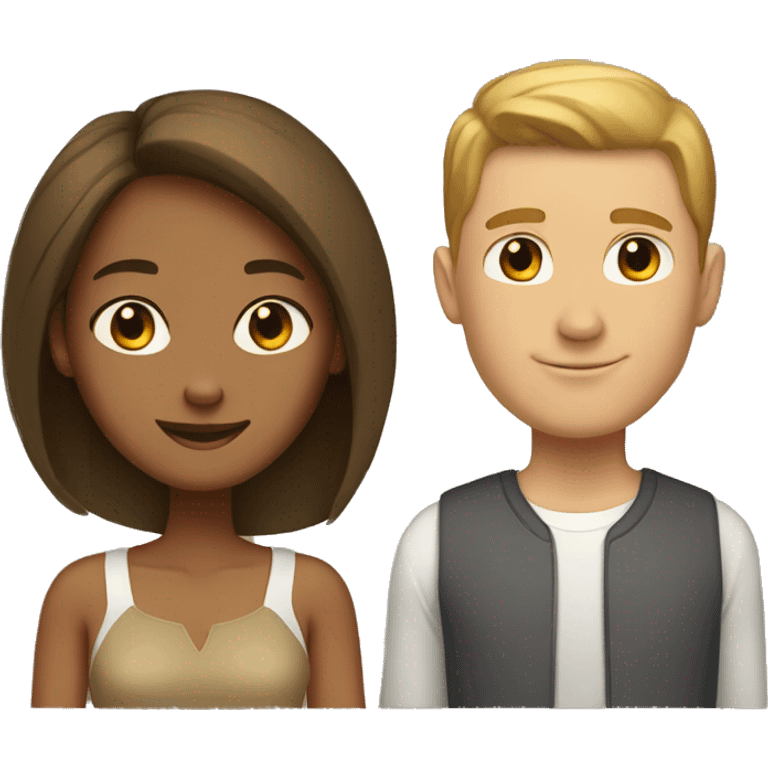 Tan girl and white boyfriend emoji