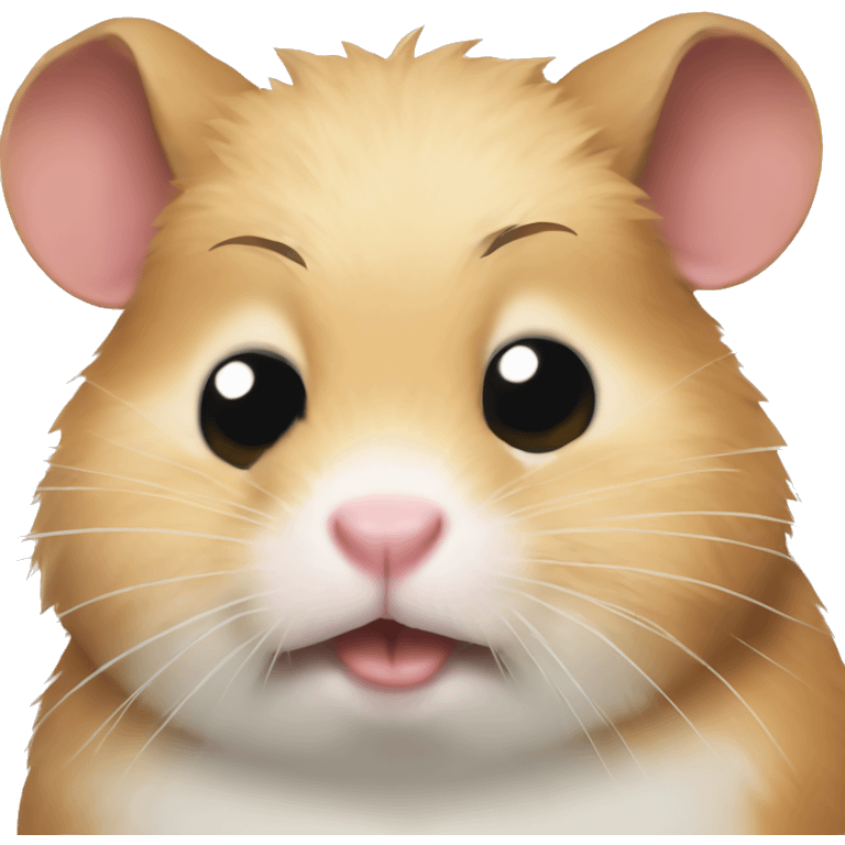 Crying hamster with a bow on its head emoji