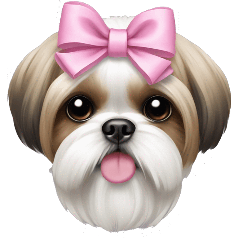 shih tzu with pink bow  emoji