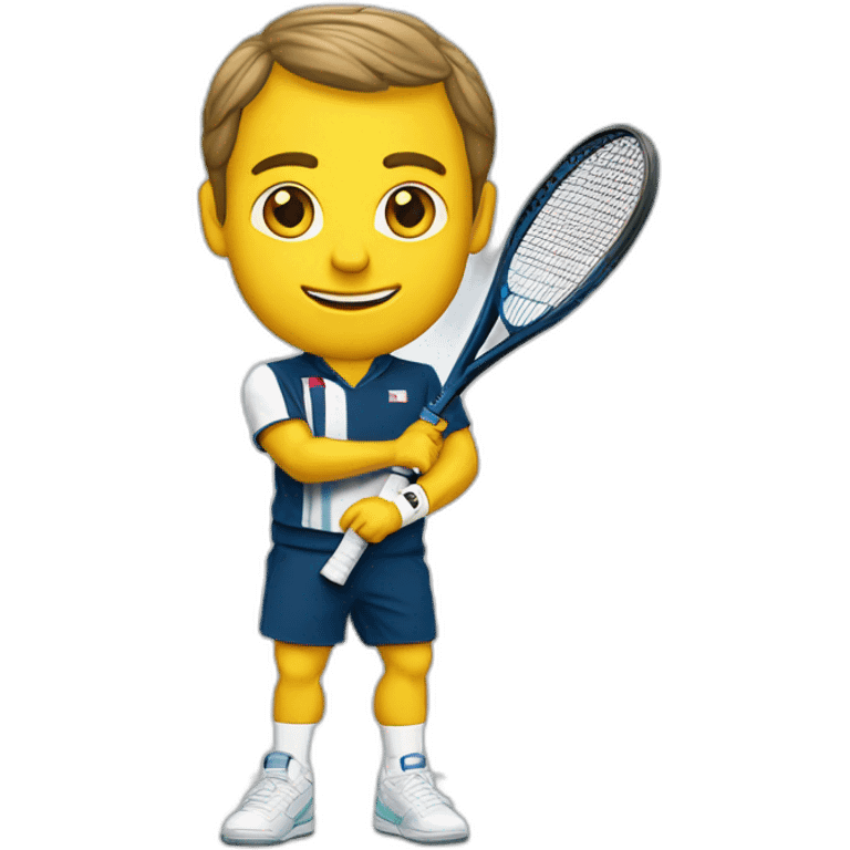 Macron en tenue de tennis emoji