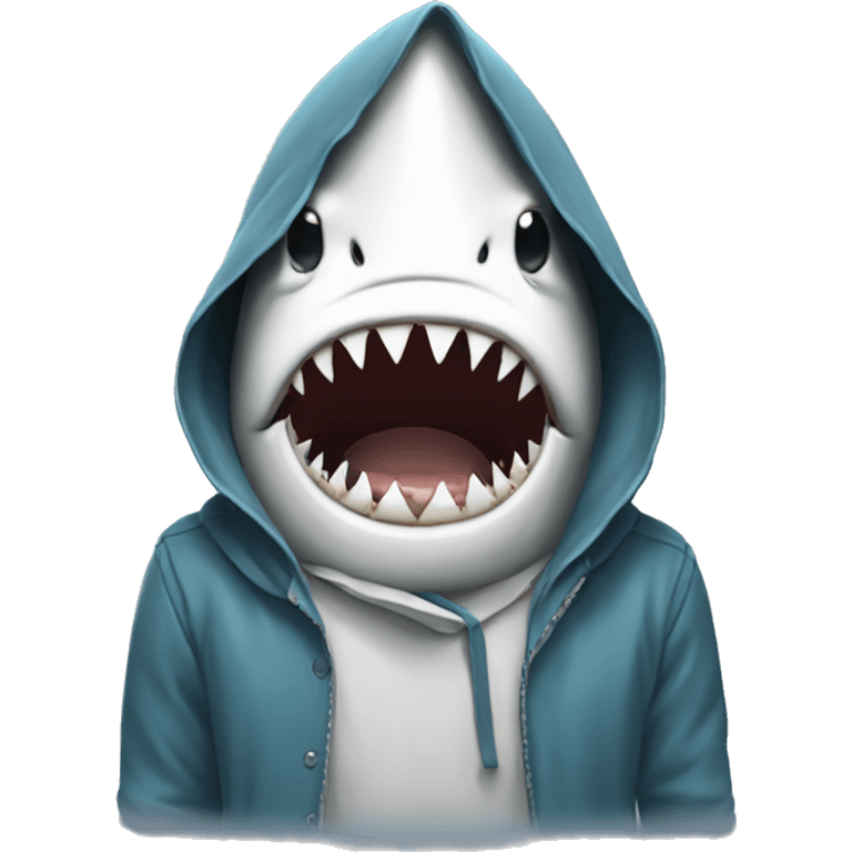 Shark in a hoodi emoji