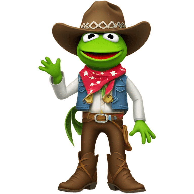 Kermit the frog with a cowboy emoji