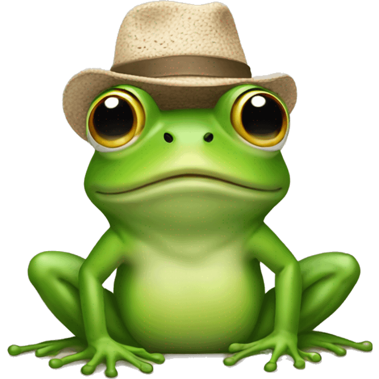 frog wearing a hat emoji