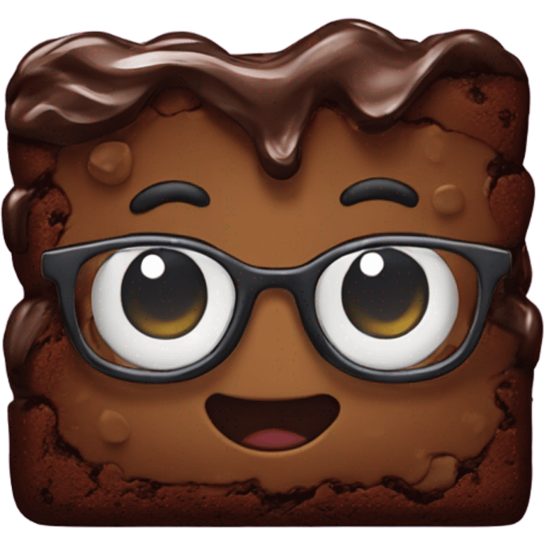 Brownie with glasses emoji