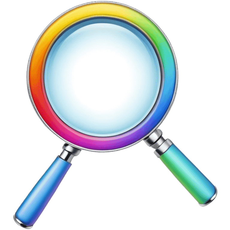 completely rainbow colored magnifier  emoji