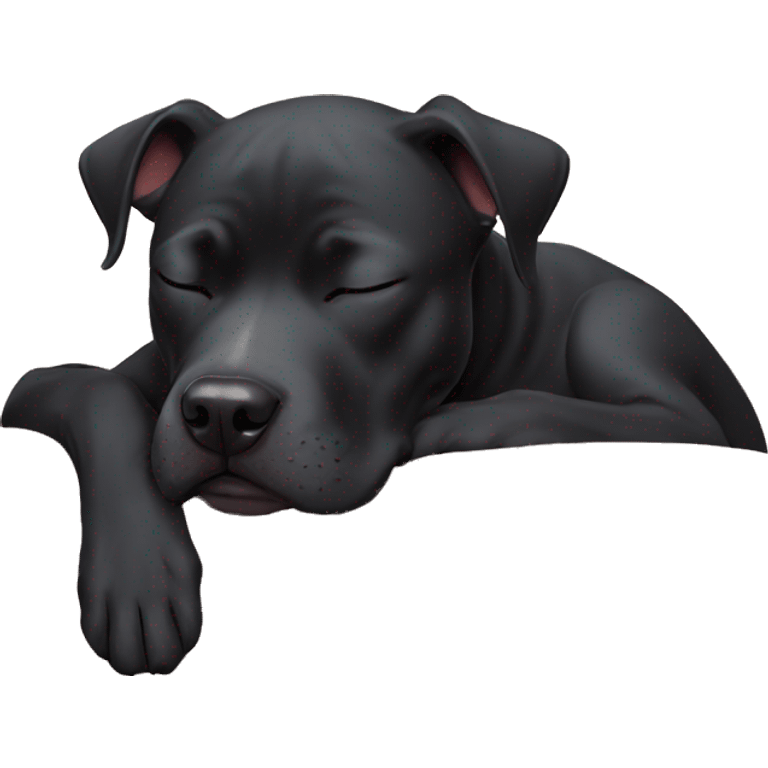 sleeping black pitbull emoji