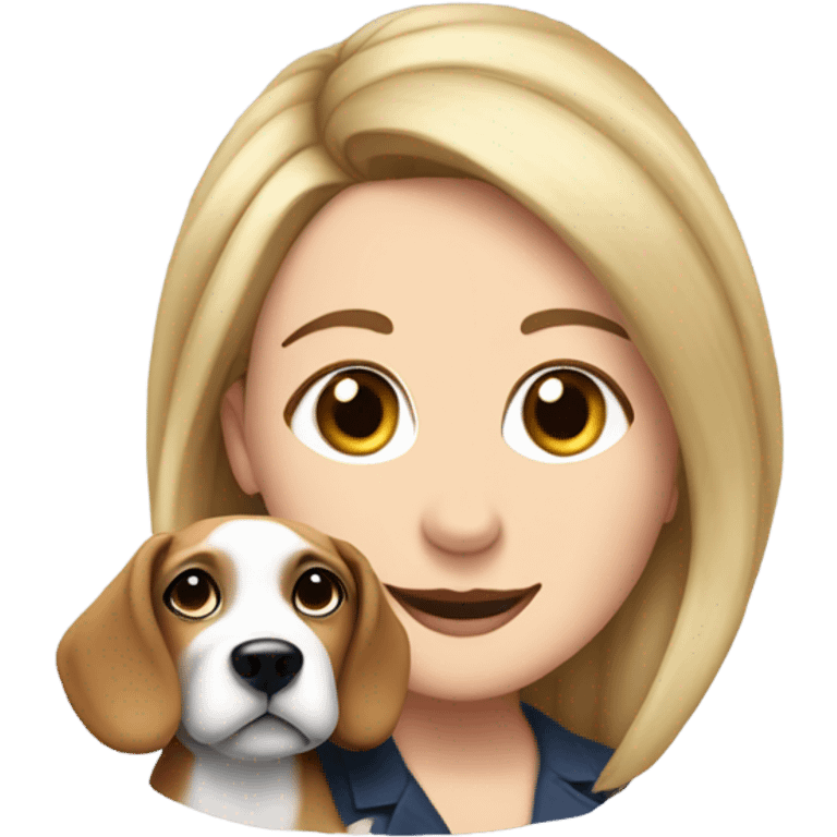 Louise Dearman with dog on head emoji