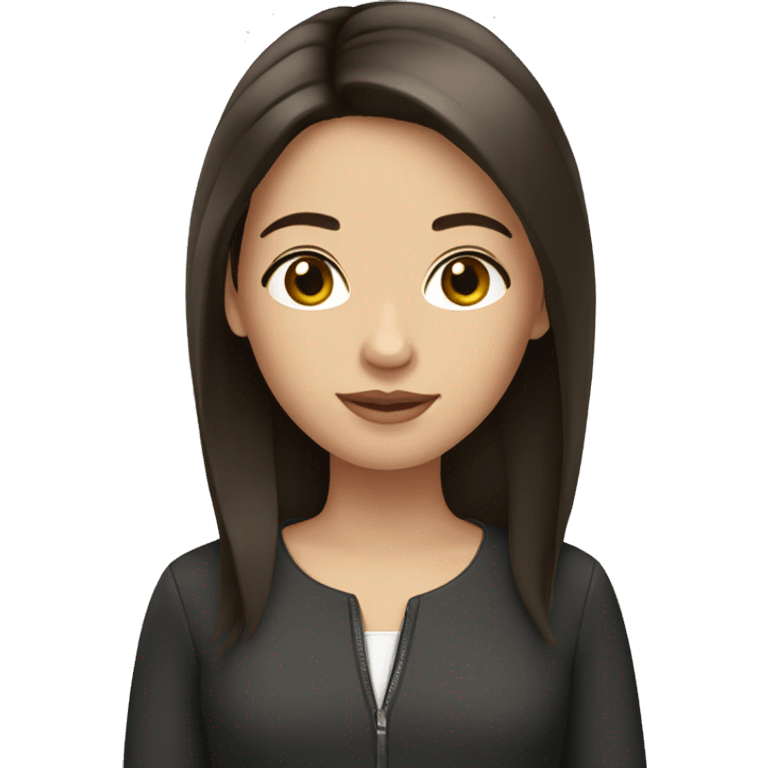 French girl with dark brown straight  hair emoji