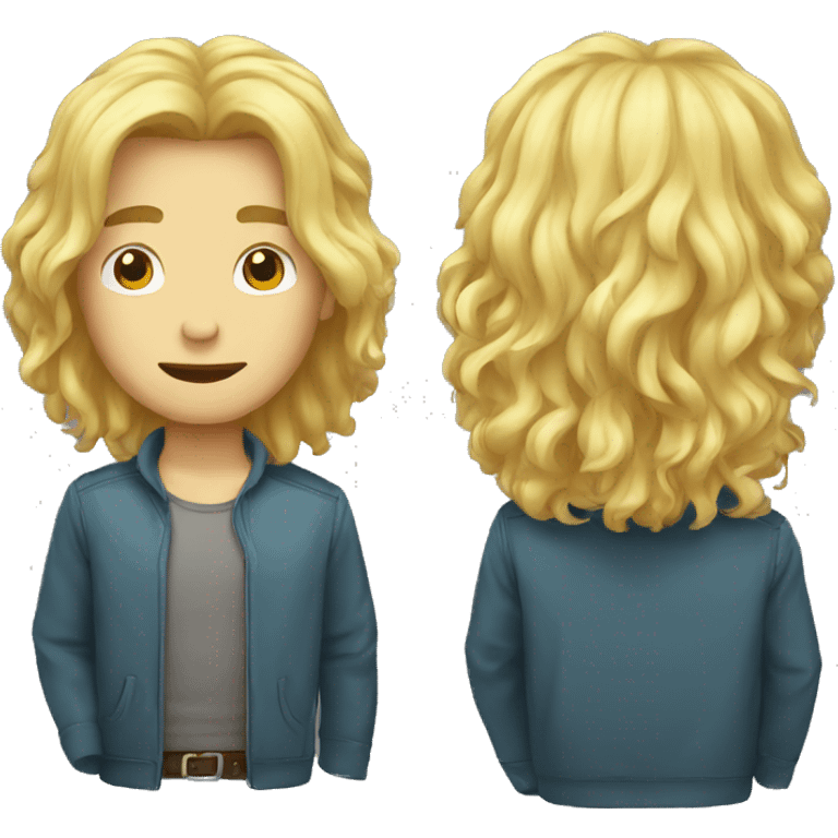 blond guy with middle long hair emoji concept emoji