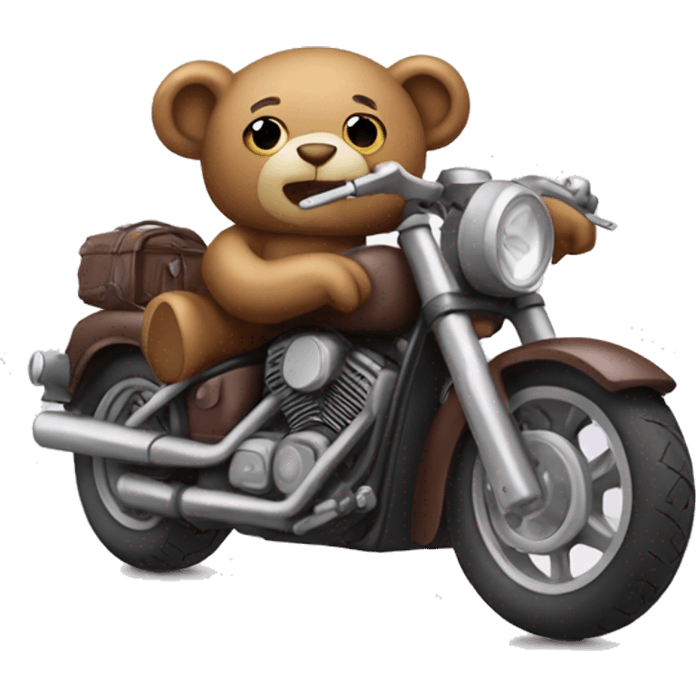 Teddy bear on motorcycle  emoji