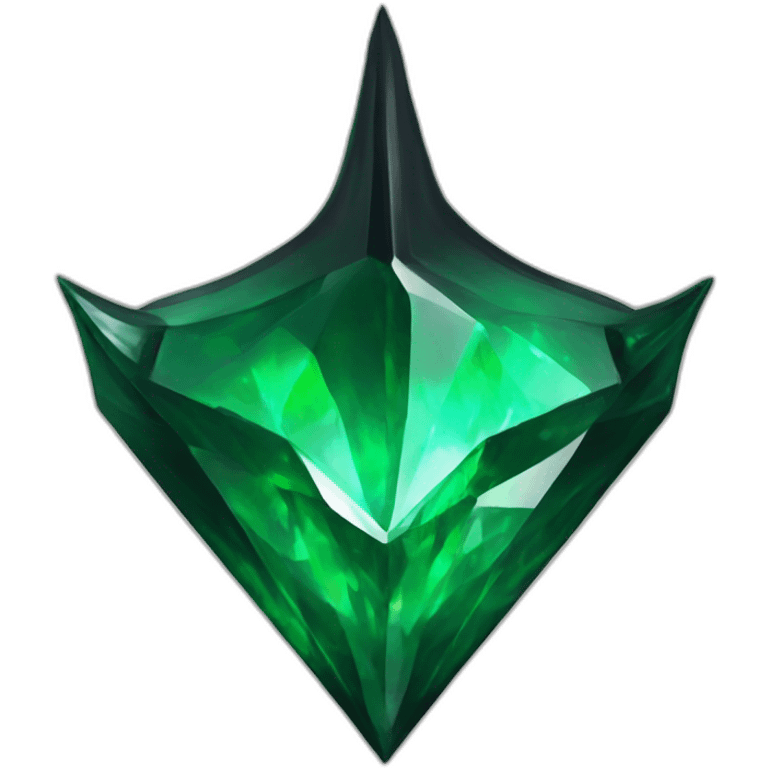 Emerald diamond horn black unidragon head emoji