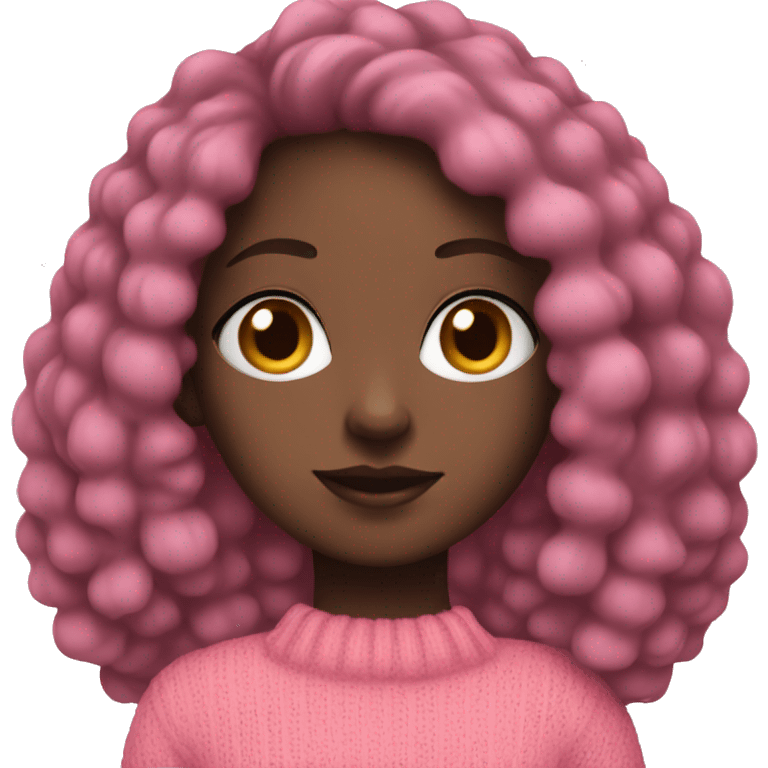 Black girl with pink sweater emoji