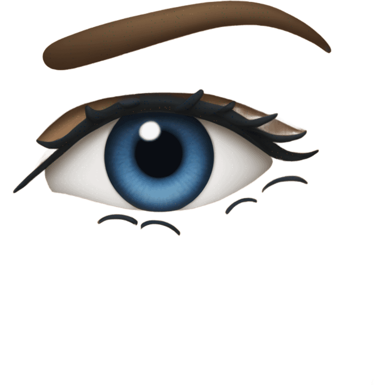 realistic dark blue eye with eyelid and eyelashes emoji