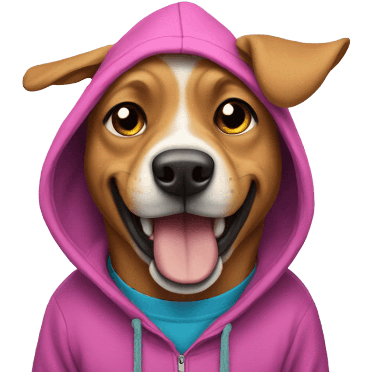 Dog wearing a hoodie emoji