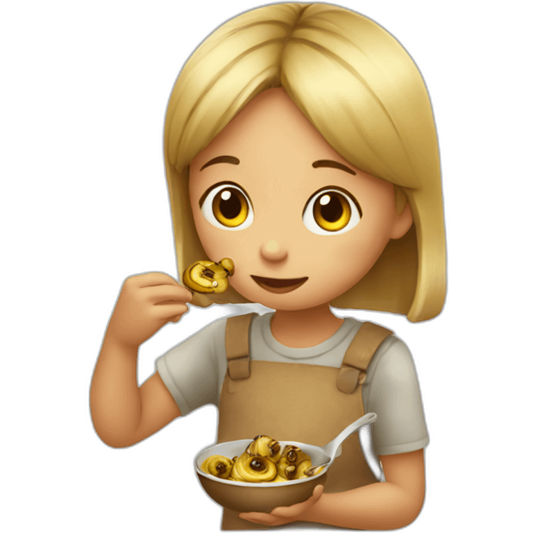 Little girl eating slugs emoji