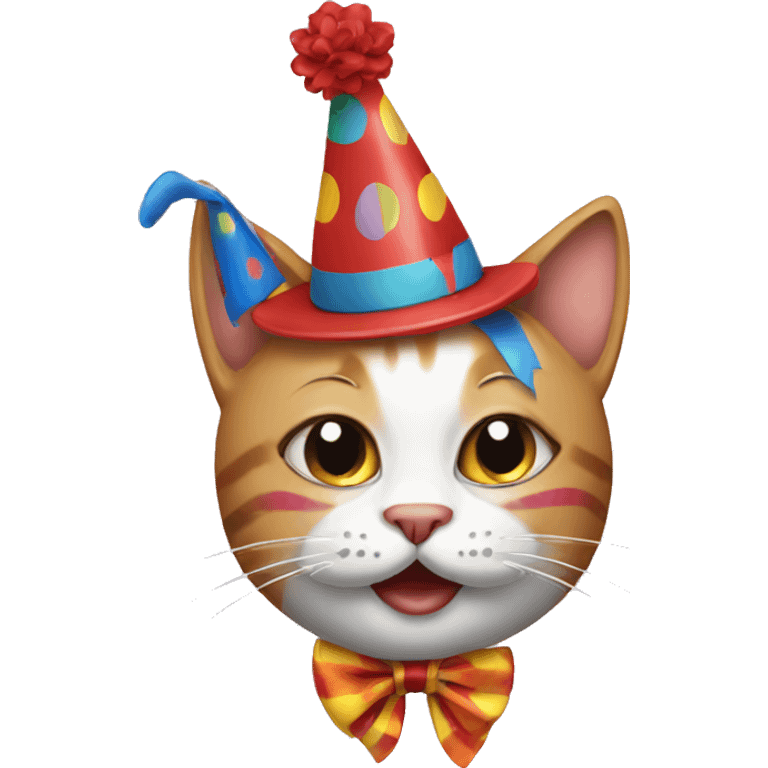 cat with clown decorations emoji