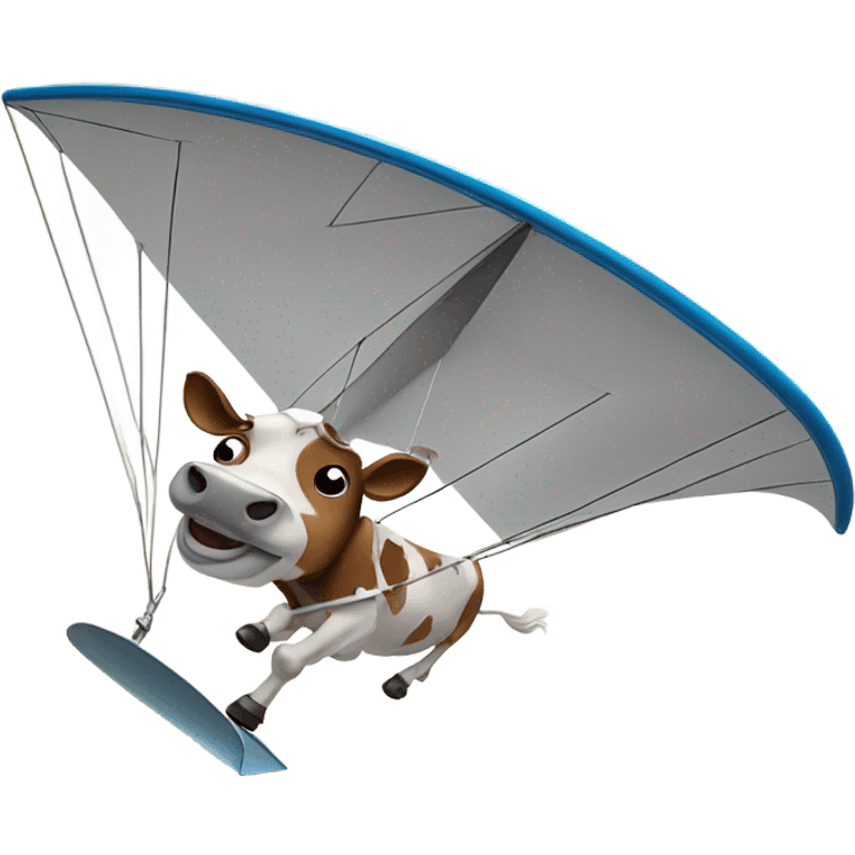 Cow hang gliding emoji