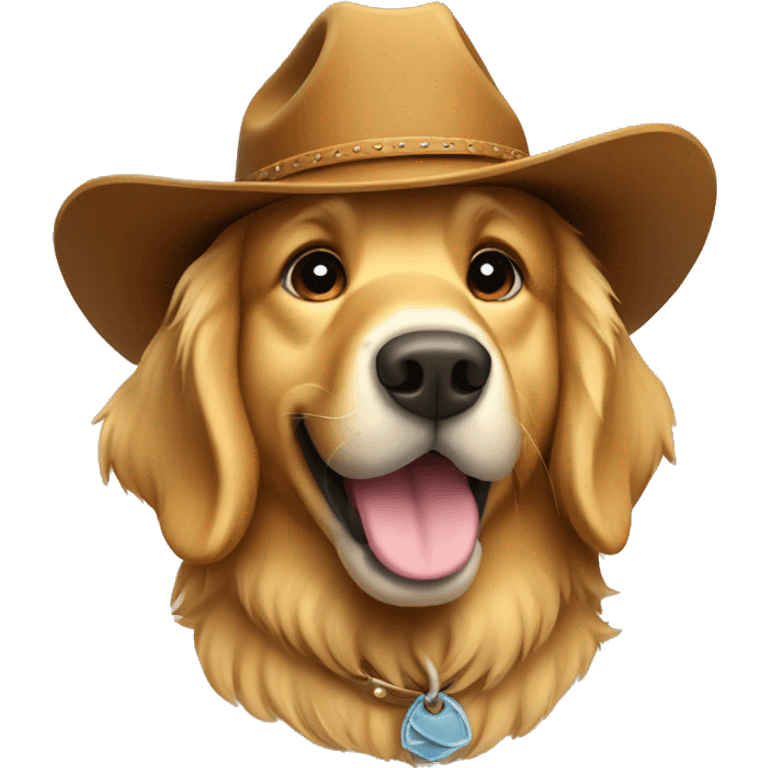 Golden retriever in cowboy hat  emoji