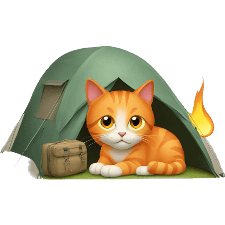 orange cat goes camping emoji