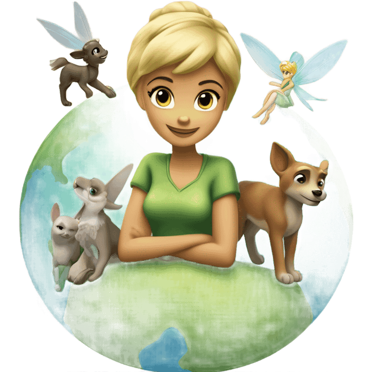 🌍✨ Tinker Bell and her animal friends save the planet through teamwork and care, proving collaboration can overcome any challenge. 🌿🤝 emoji