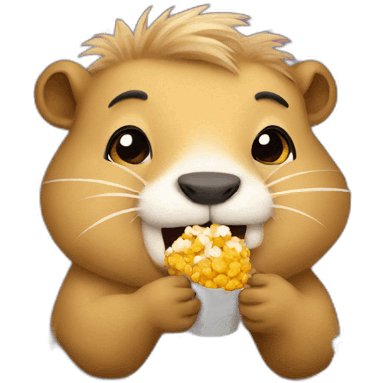 Cappybara Eating popcorn emoji