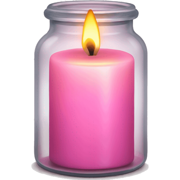 Pink candle in glass jar emoji